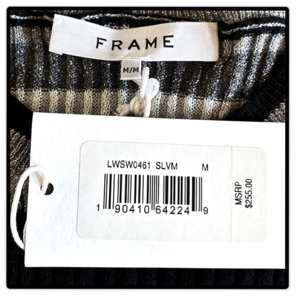 Frame Denim Metallic Striped Rib Knit Sweater - Picture 7 of 16